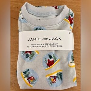 Janie and Jack Christmas PJS good night snow globes 2T NWT